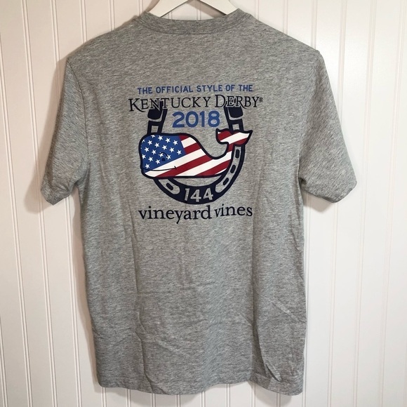 Vineyard Vines Grey Whale Pocket 144th Kentucky Derby T-shirt Sz XS - Picture 1 of 10